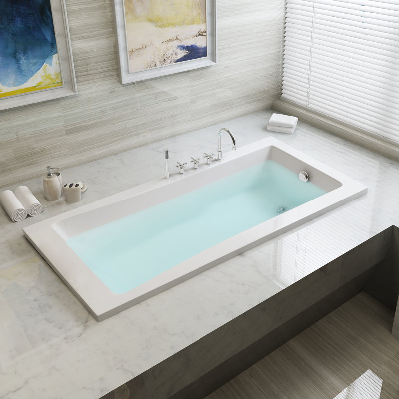 Kingston Brass Aqua Eden 59" x 30" Drop in Soaking Bathtub Wayfair